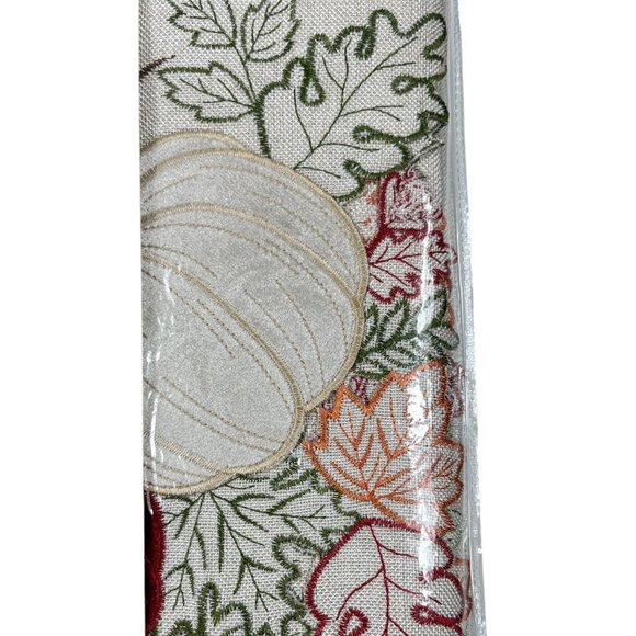 Elrene Fall Pumpkin Foliage Cutwork Embroidered Tablecloth 60 in x 102 in Oblong - Picture 4 of 9